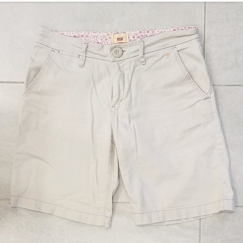 Levi's light khaki Bermuda style shorts